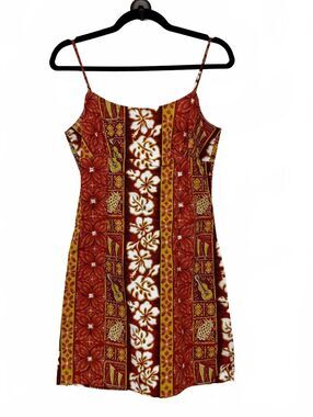 Royal Creations Hawaiian Cotton Spaghetti Strap Dress Medium